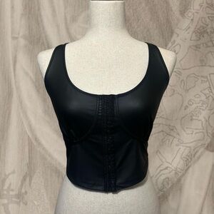 Soft faux leather top